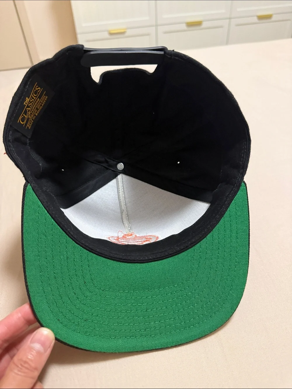 Classic Black Cap with Orange & White Patch Logo